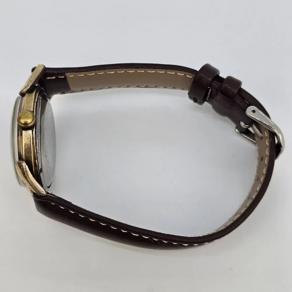VTG Chrysler Men’s Automatic Watch‎ 34MM Gold Dial Brown Bands READ DESCRIPTION